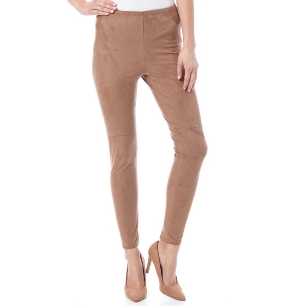 Lysse Ultra Control Tan Faux Suede Leggings
